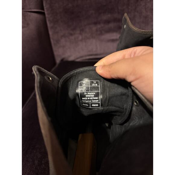 Dr Martens Boots Mens 14 Shoes Black Winsted Canvas High Ankle Chukka Sneakers